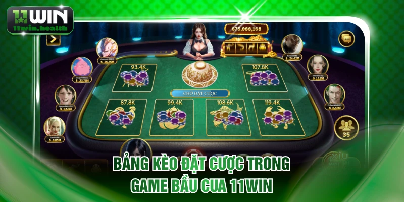 Bầu Cua 11WIN - Game Bài Minh Bạch, Đổi Thưởng Siêu Tốc 2 Bảng kèo đặt cược trong game Bầu Cua 11WIN