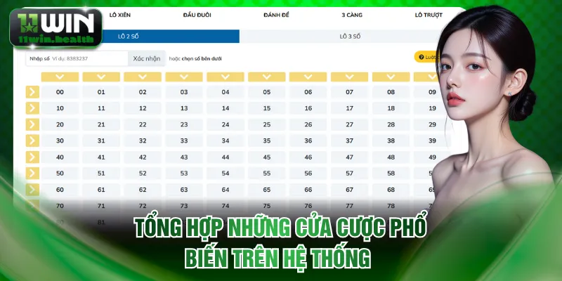 Xổ Số Siêu Tốc 11WIN: Giấc Mơ Triệu Phú Thành Hiện Thực 3 Tổng hợp những cửa cược phổ biến trên hệ thống