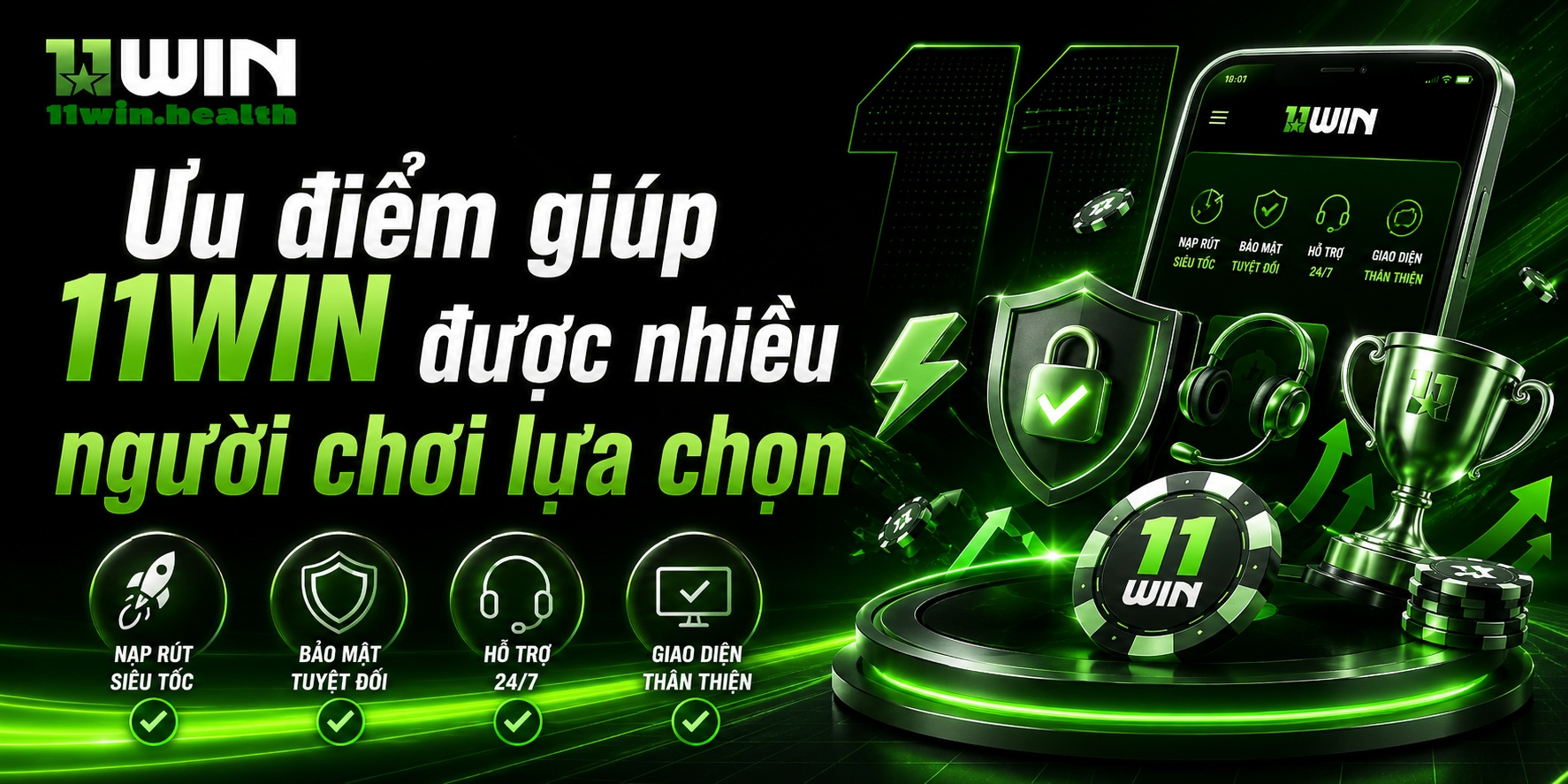 Ưu điểm giúp 11WIN được nhiều người chơi lựa chọn